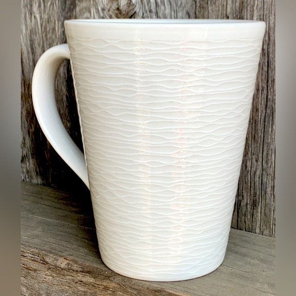 Noritake Textured WoW Swirl White on White Coffee Mug - Picture 2 of 10